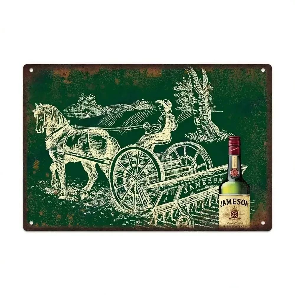Vintage HAVANA CLUB,JAMESON,Značka Piva Kovový Plechový Znak Dekorativní Tabule Pro Klub Mužskou Jeskyni Bar Dílnu Hospodu Hotel Kavárnu Nástěnná Dekorace
