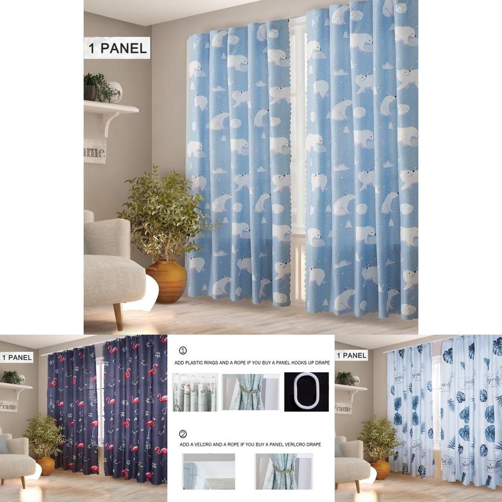 Verdunklungsvorhang im nordischen Stil mit Klettverschluss und Haken für moderne Wohnungen