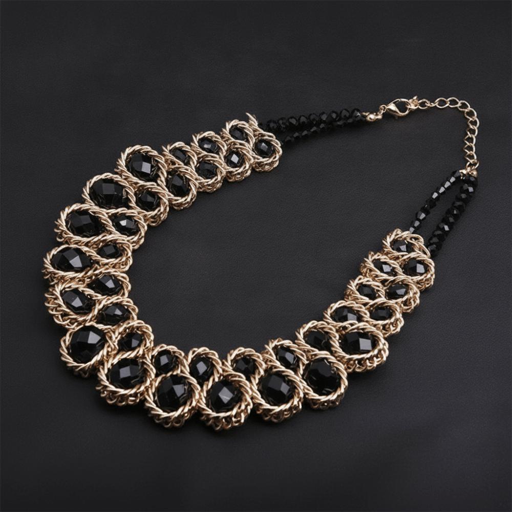 Vintage Choker Necklace Colorful Glasses Stone Necklace Fashion Crystal Necklace for Women