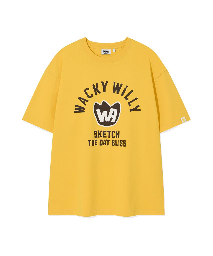 WACKY WILLY Point Graphic Short Sleeve T-Shirt Yellow