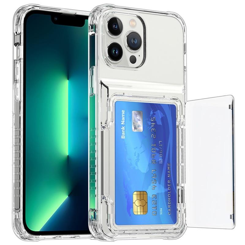 Applicable To IPhone13 Transparent Card Phone Case 12ProMax Multi-function Flip Cover Apple 11 Full-inclusive Protective Case