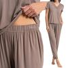 Women's Bamboo Pajamas with Long Viscose Pants MORAJ 3XL MOCCA
