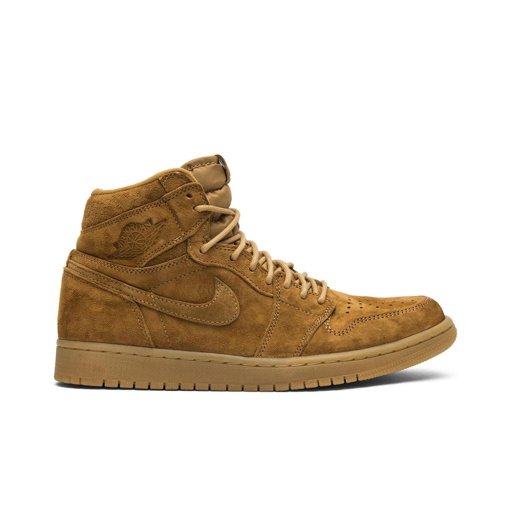 Air Jordan 1 Retro High OG 'Wheat' (Unisex) Golden Harvest / Golden Harvest-Gum Yellow Vintage Basketball Shoes 555088 710