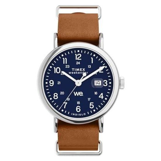 TIMEX Unisex Watch Weekender TW2W86800 Quartz 5 ATM Water Resistant Mineral Glass Navy Dial Brass