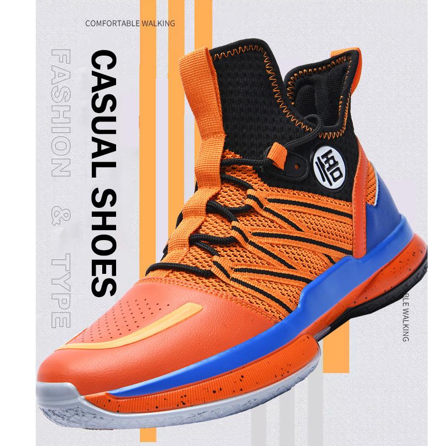 2024 New Dragon B Style Orange Mens Basketball Shoes Size 38-44 Air Cushioning Sport Sneakers Mesh Breathable Training Shoes