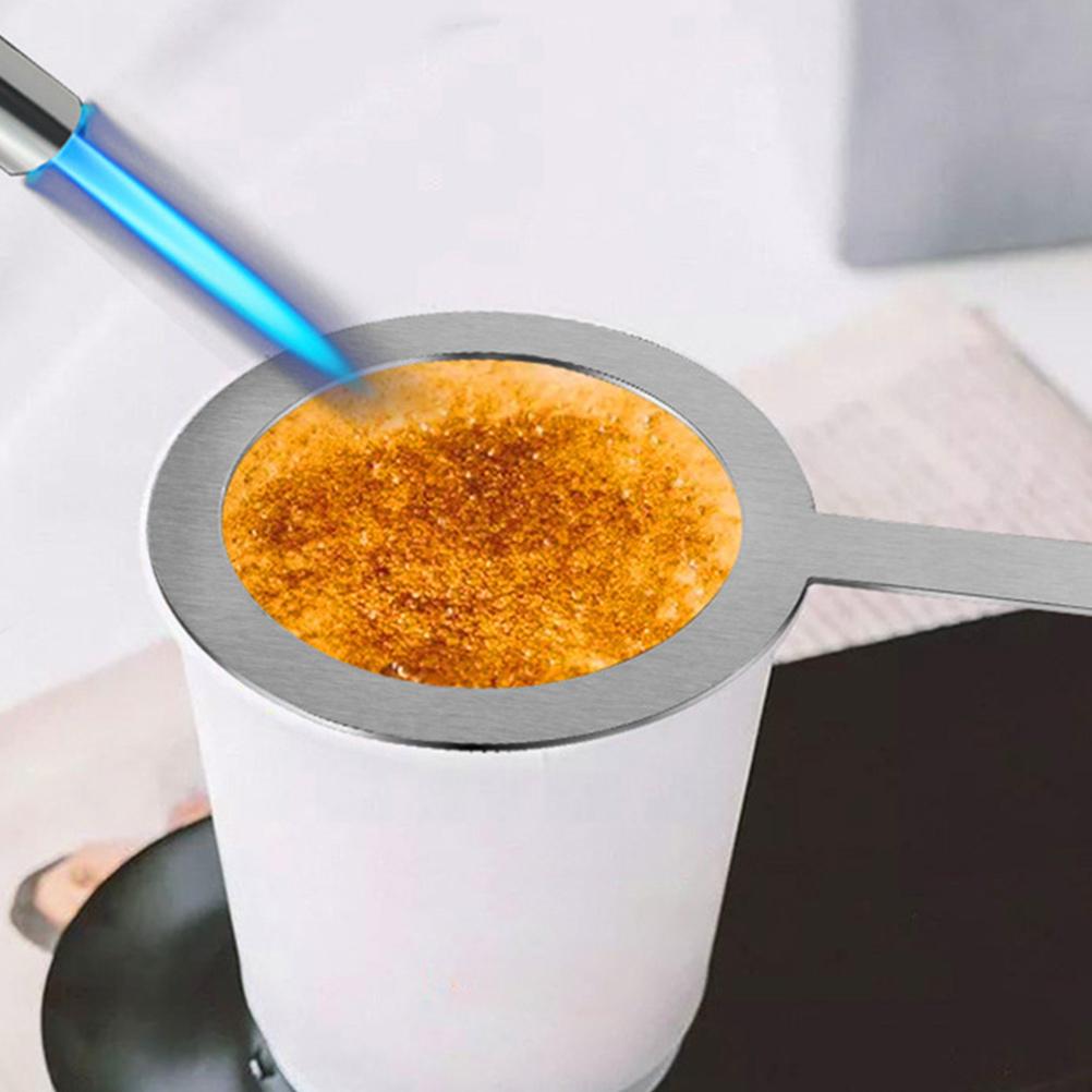 2 stuks mondkapje gebakken brûlée espresso koffieshop roestvrijstalen melkkapjes