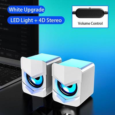 Vylepšené PC reproduktory se surround zvukem - Bluetooth připojení, Napájení přes USB kabel, Barevná LED světla pro stolní monitory