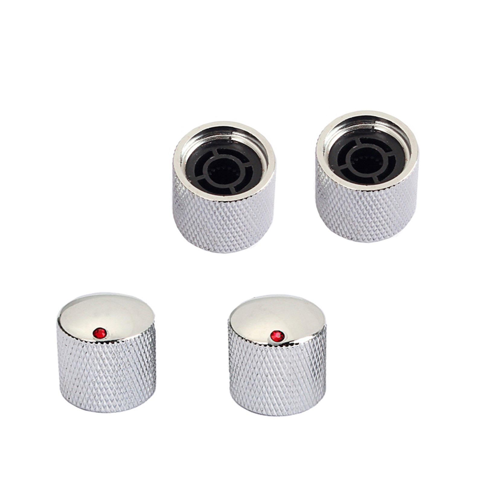 

4 шт. Нескользящие ручки управления потенциометром для гитары, замена, ручки громкости и тона, куполообразные ручки для электрогитары и бас-гитары, запчасть серебряный