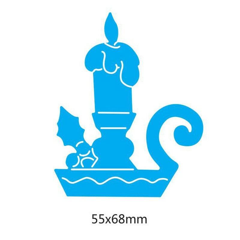 Christmas Candle Cutting Dies Metal Stencil DIY Scrapbooking Album Paper Card Embossing Craft Art Die Cut Light Fire