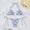 2025 Women's Floral Halter Bikini - European & American Style Swimsuit