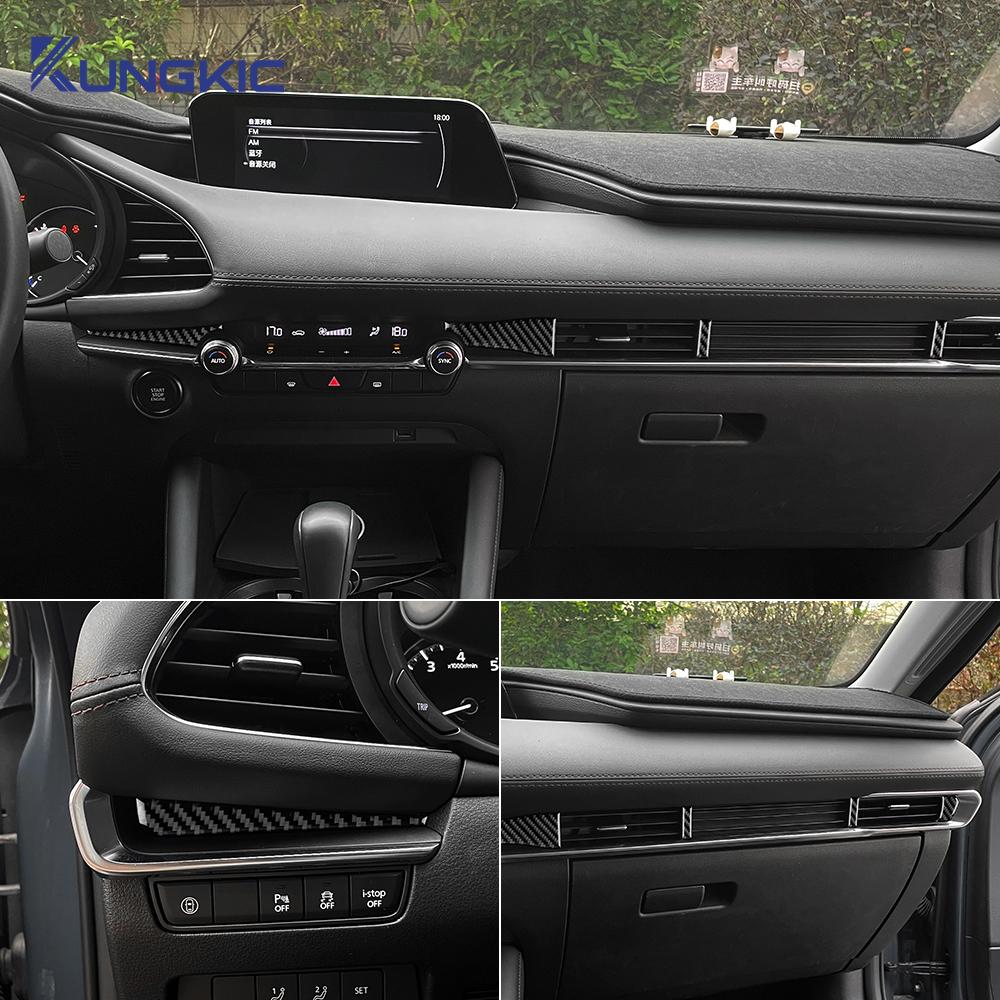 Für Mazda 3 BP Axela 2019 2020 2025 2025 2025 2025 2025 Echter Weicher Kohlefaseraufkleber LHD RHD Auto Mittelkonsolenzubehör
