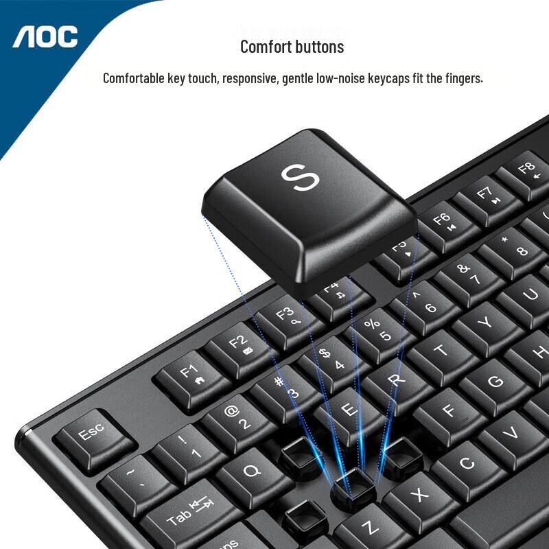 AOC KM151 Wired Full-Size Keyboard and Mouse Combo