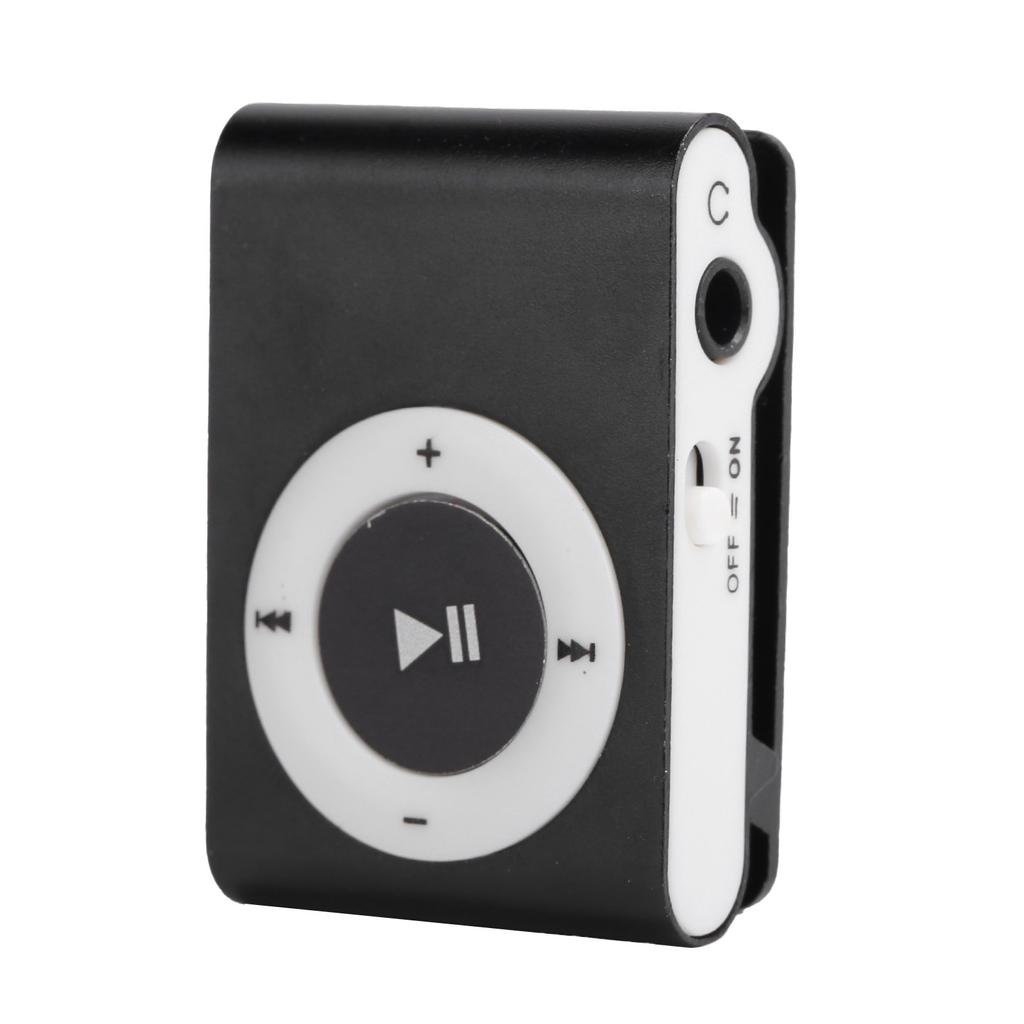 Tragbarer digitaler Musik-Mediaplayer MiniMP3 Backclip-Player mit Kopfhörer und USB-Kabel(Noir )