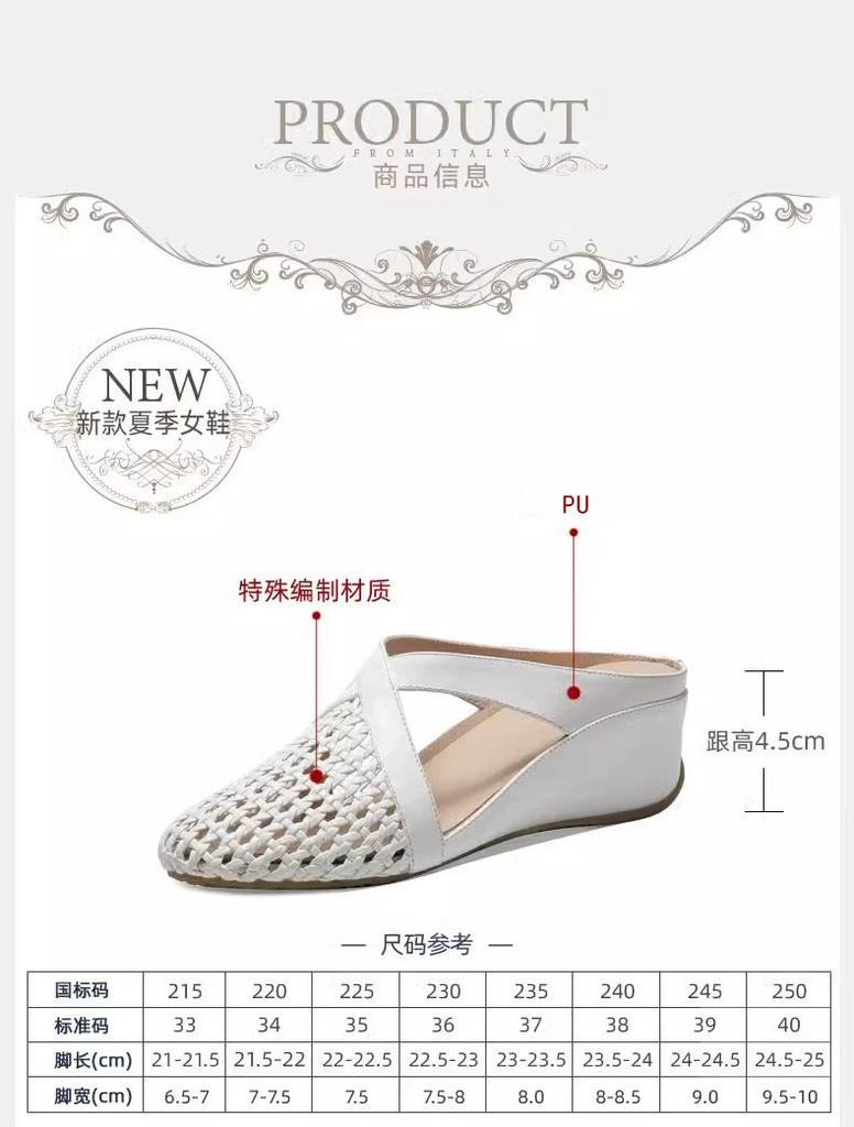 Hollow slope heel versatile soft bottom slippers women's 2025 new spring and summer women's outer wear slippers bag head slippers half drag