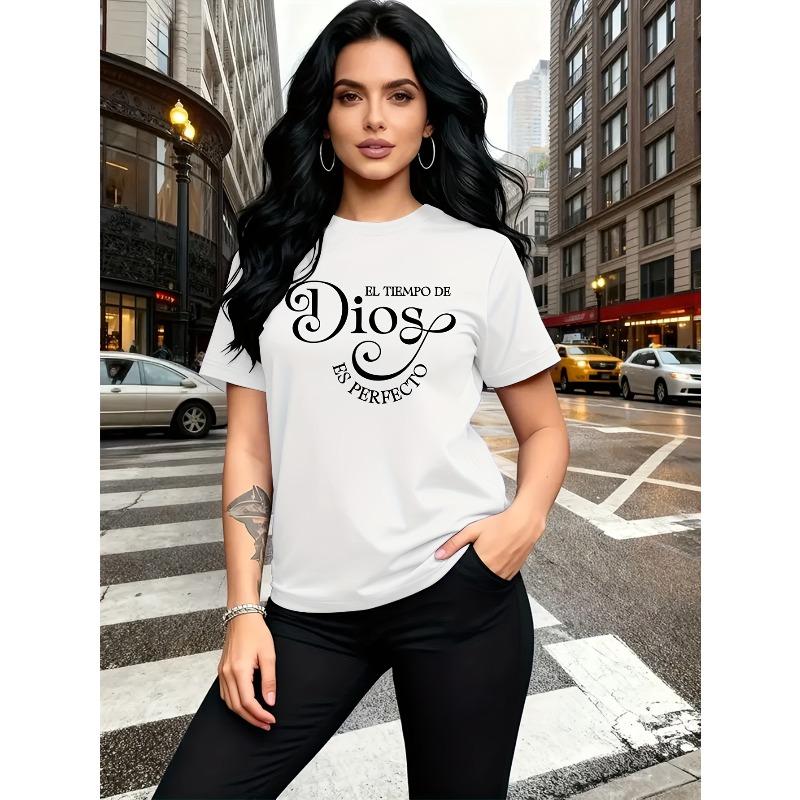 European Size Women'S Spanish Bible Verse T-Shirt - "El Tiempo De Dios Es Perfecto" (The Time of God Is Perfect) - Soft Religious