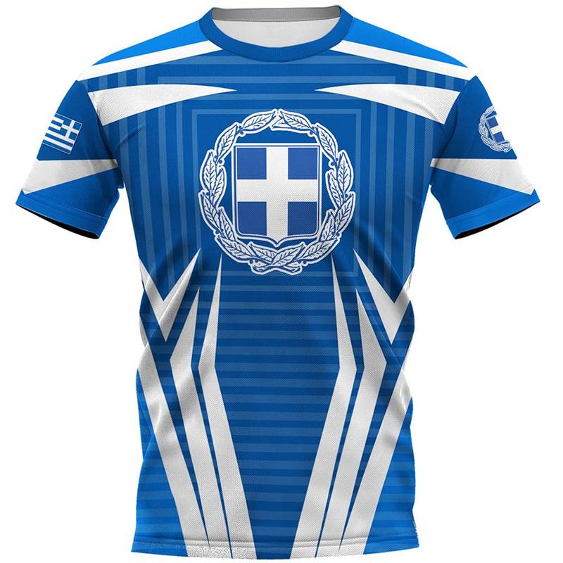 

Hellas Totem Греція Емблема Графічна футболка для чоловіків Одяг 3D-принт Грецький національний прапор Футболка Модні вуличні топи Футболки M