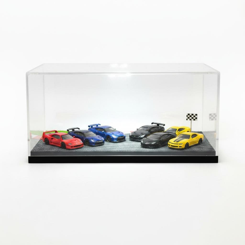 1:64 Car Display Case Miniature Scene Model Transparent Acrylic Box for Desk,
