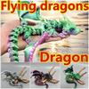 39.5Cm/15.55In 3D Printed Dragon Moveable Joints Animal Model Home Desktop Decoration Ornament Gift Collectible Statue