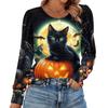 Women's Halloween Print Fashionable Long-sleeved Top
