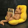 Cat Reading Figurine 3D Printed Cute Lying Cat Reading Book Statue for Office Home Bookshelf Desktop Decor Gifts for Cat Lovers