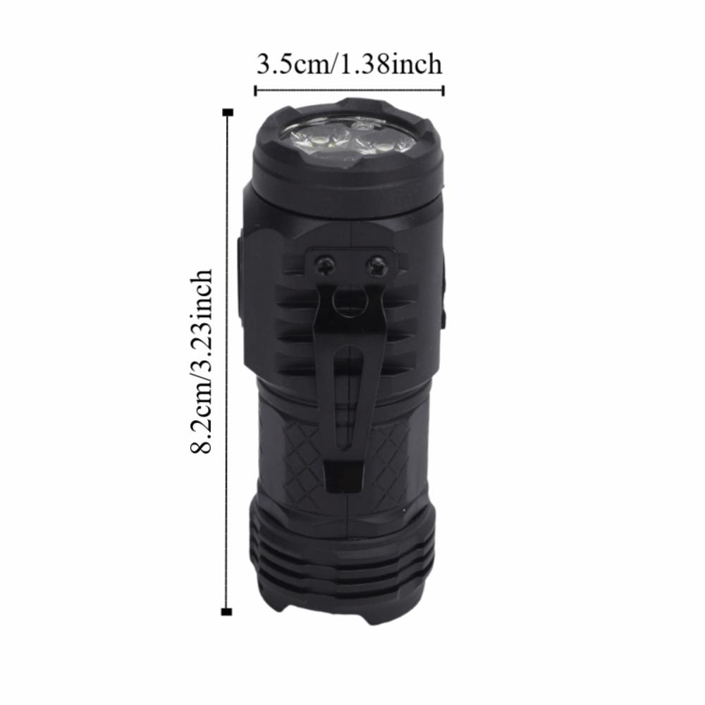 Durable Mini LED Flashlight Multiple Modes Super Bright Rechargeable Flashlight Three-Eyed Flashlight Camping