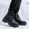 Martin boots men's thick-soled heightening leather shoes 2024 new leather boots medium-top derby boots 3320-R