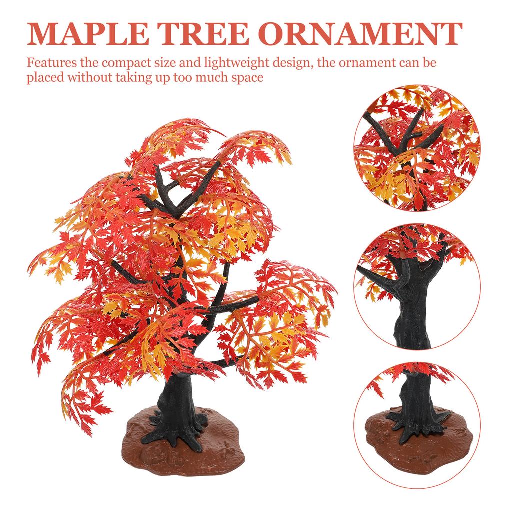 Maple Leaf Decoration Sturdy Plastic Tree Shape Ornament Small Garden Decor Sand Table Micro Landscape DIY Garden Decor