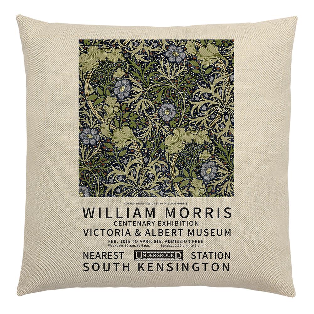 William Morris Painting Cushion Cover for Sofa Throw Pillow Cover Vintage Linen Pillow Case Home Decoration Leaf Plants Printing