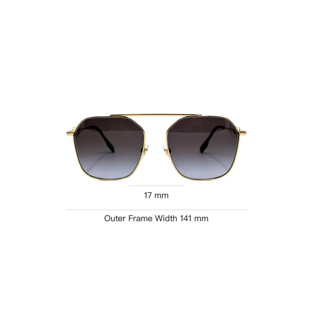 Burberry Segundo. Serie de Patrones de Logo Exclusivo Monograma Gafas de Sol de Moda Gafas de Sol para Mujer Gradiente Dorado-Gris B3124-1109/8G