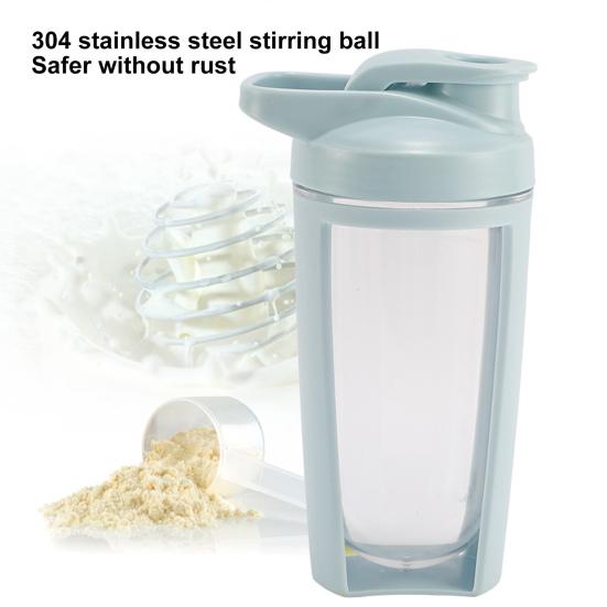 500ml Sport Shaker Flasche mit Schneebesenkugel Deckel Klappverschluss Präzise Skala Auslaufsicher