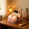 Clear Cosmetics Organizer: All-in-One Storage Box for Lipsticks & Eyeshadows, Divided Makeup Drawer for Dressing Table.