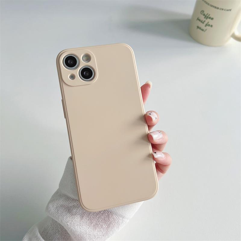 For IPhone 17 ProMax Phone Case 15pro Liquid Silicone for Apple 16E Built-in Velvet 14 Spray Paint 13