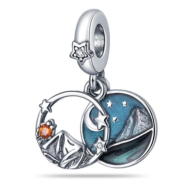 FitNew Original Bracelets 100% 925 Sterling Silver Oecan Blue Sea Turtle Starfish Mermaid Charms Beads DIY Jewelry Making
