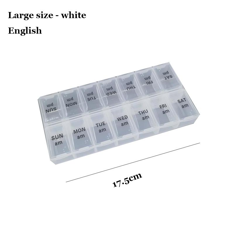 Shunshi Weekly Pill Organizer with Am/Pm Compartments Travel Pill Boxes 7 Day 2 Times A Day Tablet Dispenser with 14 Compartment