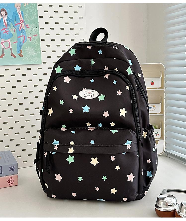 Schoolbag High Value and Lightweight Ins Harajuku Little Star Printed Schoolbag Japanese Ins Sweet Soft Sister Travel Cute Backpack