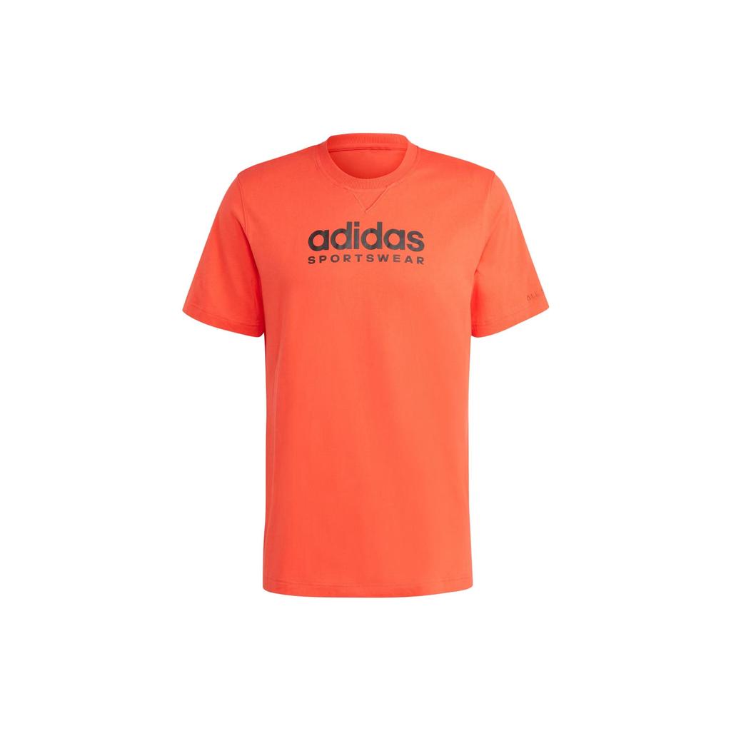 Adidas All Season Graphic Tee Letter Logo Print Sports Casual Short Sleeve T-Shirt Men Tops Orange IJ9436