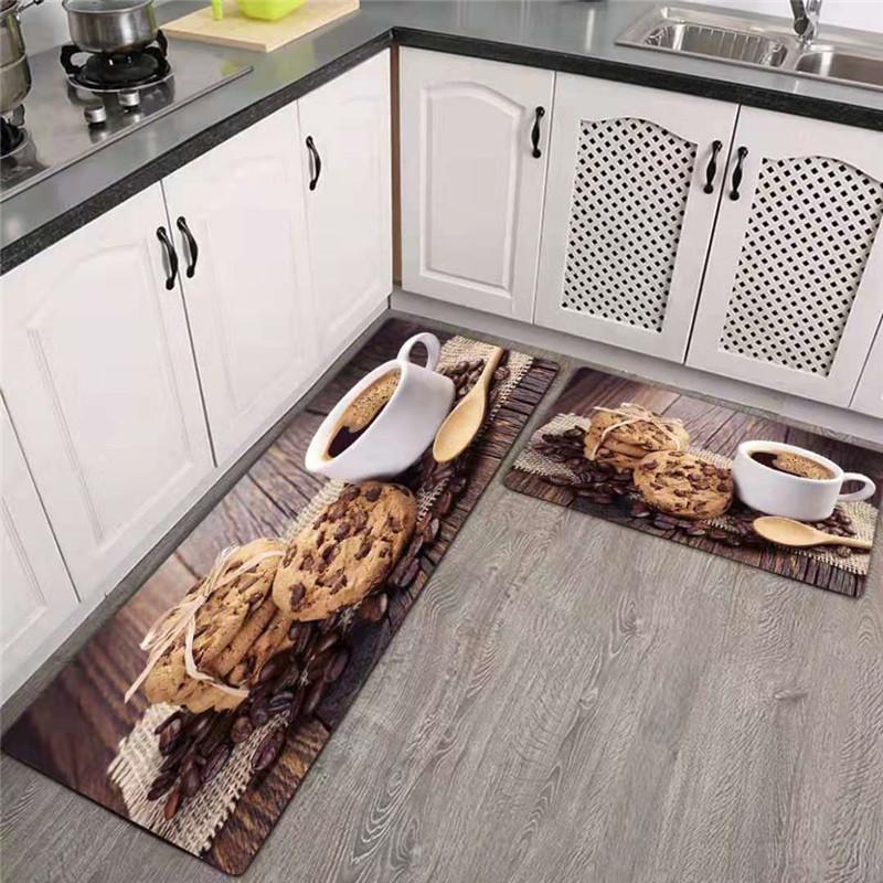 Restaurant Long Flannel Rug Cloakroom Kitchen Laundry Room Water-Absorbent Easy-To-Clean Floor Mats Home Decorations
