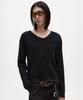 LMOOD Hatz Linen Cotton V-Neck Knit Black