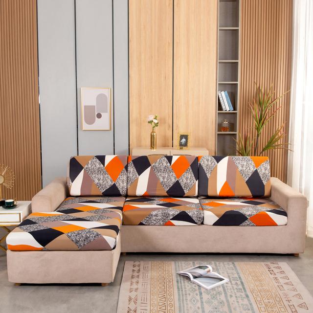 1 Stück elastischer Sofa-Sitzkissenbezug, Stuhlbezug, dehnbar, waschbar, abnehmbarer Schonbezug, 1/2/3/4 Sitz, Spandex-bedruckter Sofaschutz