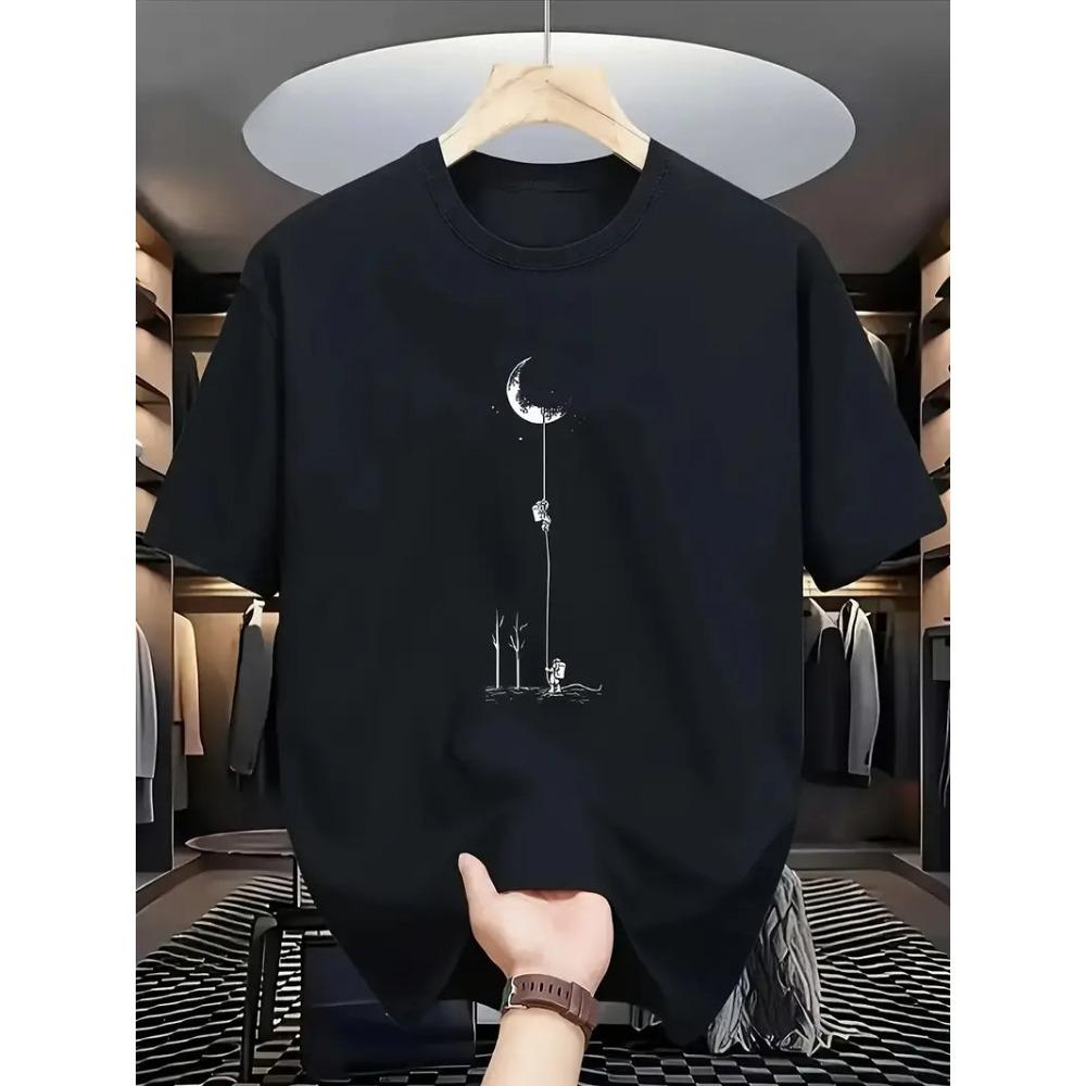 Men's Fashion T-shirt   Minimalist Pattern Printed Men's T-shirt Top