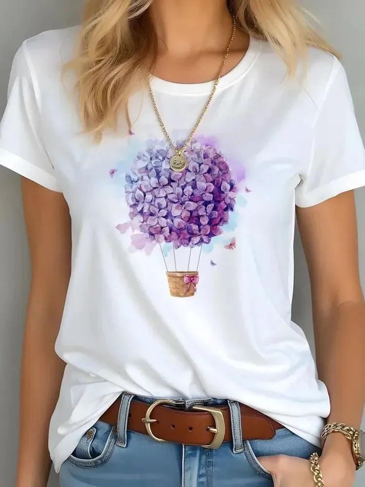 Women Heart Print T Shirt Multi Styles Love Graphic Tees Summer Soft Cotton O Neck Short Sleeve Casual Loose Daily  Tops  Ladies