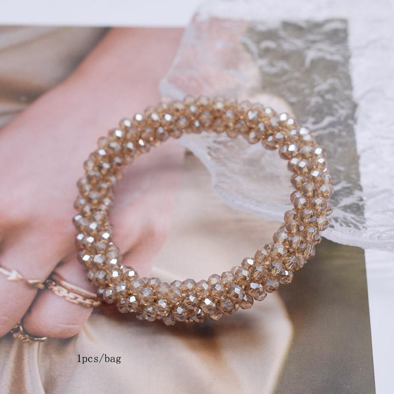 Trendy Bead Bracelet Elastic Handmade Strand Bracelets for Women Gift New Hair Accessory Glass Beads Bracelet
