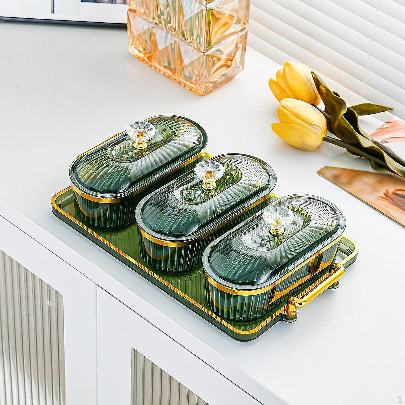 

Тарелка для сухофруктов, тарелка для закусок, контейнер для закусок, блюдо для орехов с крышкой, разделенное сервировочное блюдо для зелёный