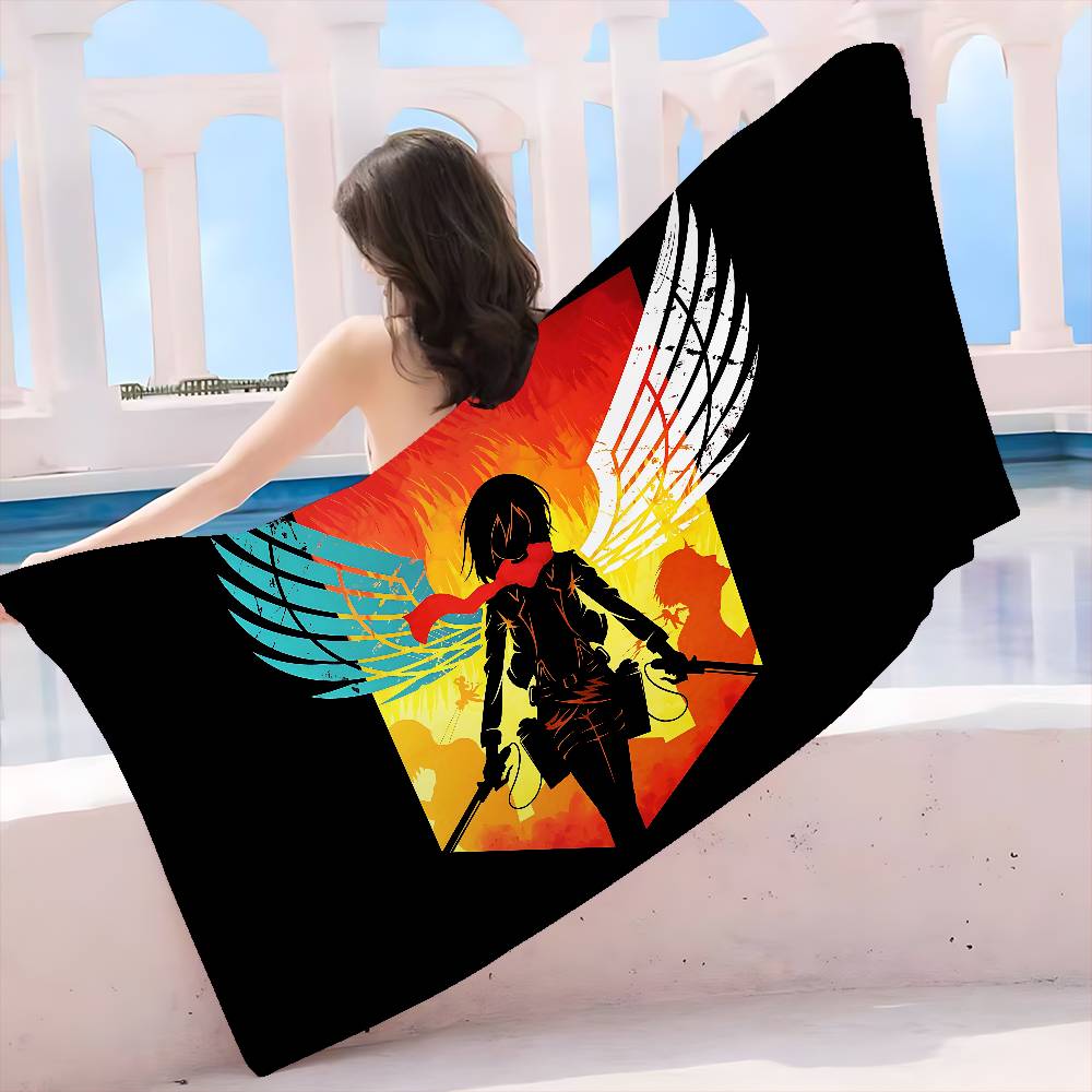 

A-Attack On Titan Big Microfiber Beach Towels Quick Dry Towel Sand Beach Towels Pool Towel For Travel Swim Pool Yoga W40*H60(CM)