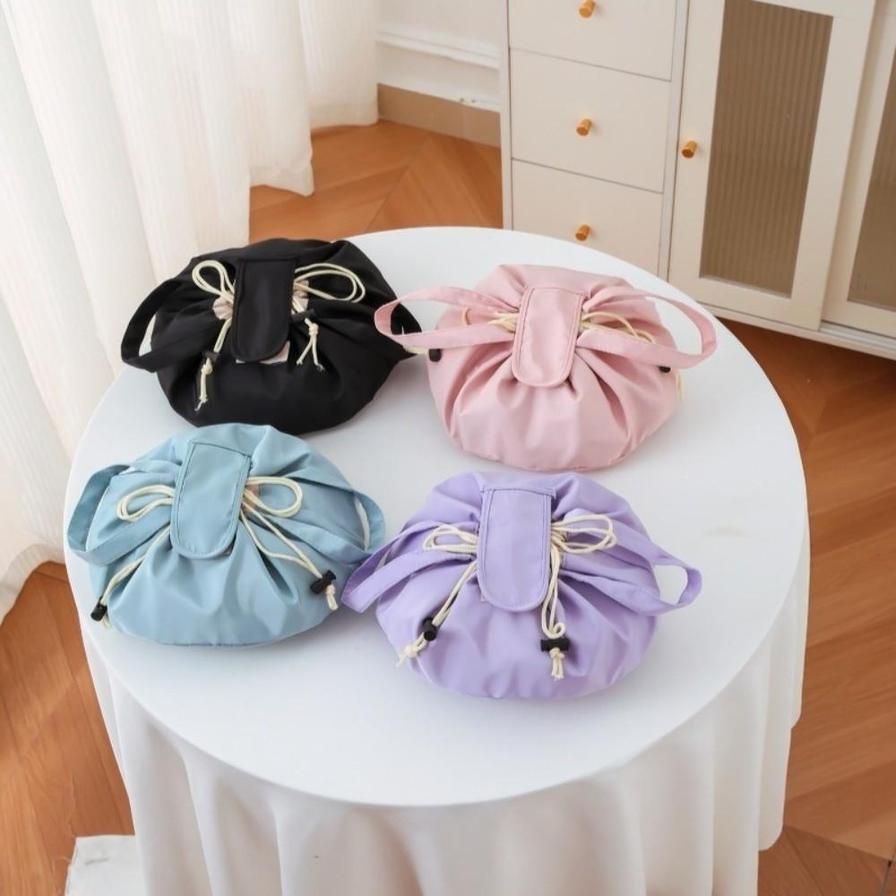 Drawstring Makeup Bag Large Capacity Storage Bag Lazy Style Travel Toiletry Bag  Gift