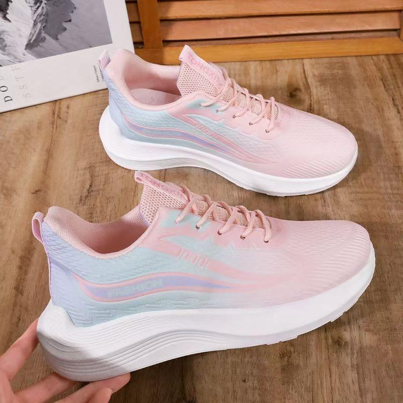 Damen Air-Cushion Rebound Laufschuhe Sommer Mode Atmungsaktiv Rutschfest Sport Trainingsschuhe Outdoor Weiche Tennis Sneaker