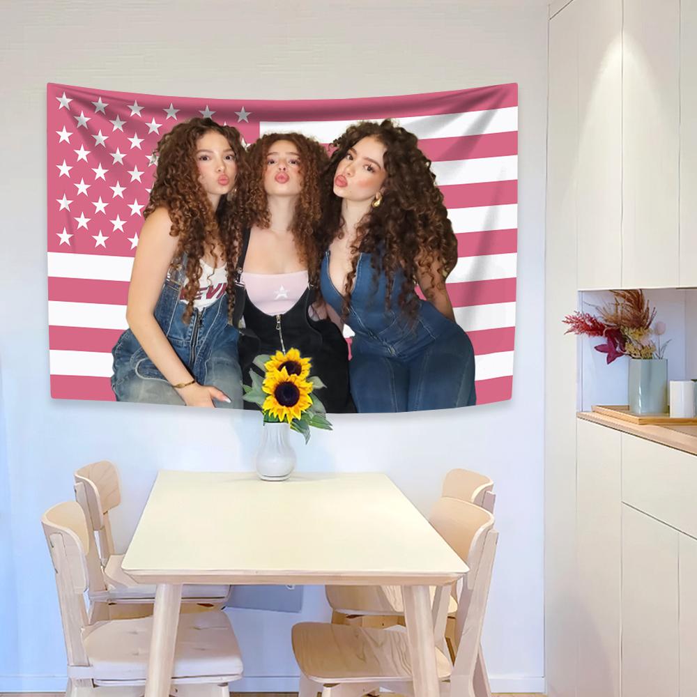 

Kalogeras Sisters 2025 American Flag Wall Hanging Tapestry Wall Hanging Home Decor Dormitory Bedroom Party Background Cloth 29x37in