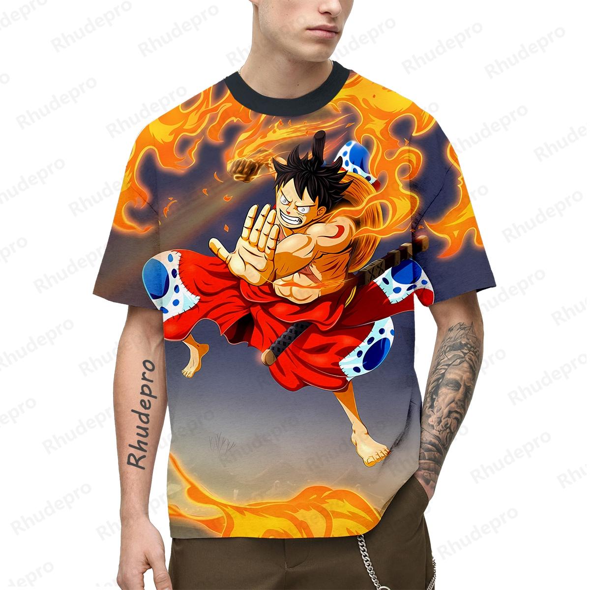 

One Piece Популярная аниме-футболка 3d Япония Харадзюку аниме мужская с коротким рукавом косплей Луффи рубашка с принтом футболка мужская одежда топ 2XL