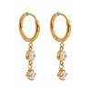 Yhpup Delicate Cubic Zirconia Drop Hoop Earrings 16K PVD Plated Stainless Steel Charm High Quality Party Jewelry Recommend