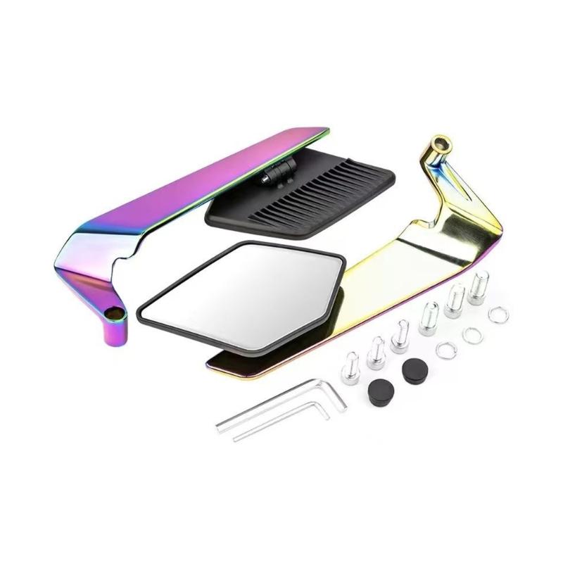 Broad View Motorcycle Side Mirror Shock Absorbing Structure Easy Installation Riders Safety Upgrade